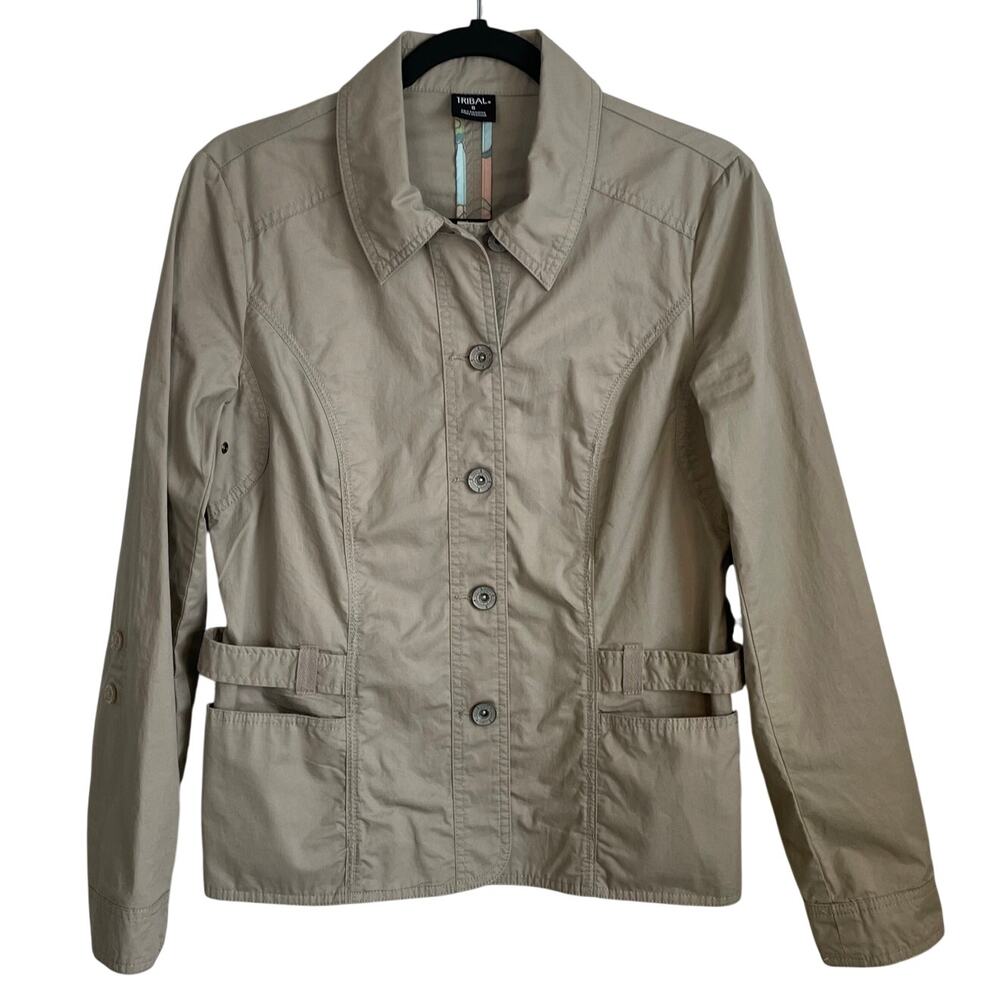 Tribal Utility Jacket Cotton Pockets Sz 6 Long Sleeves Neutral Normcore Staple
